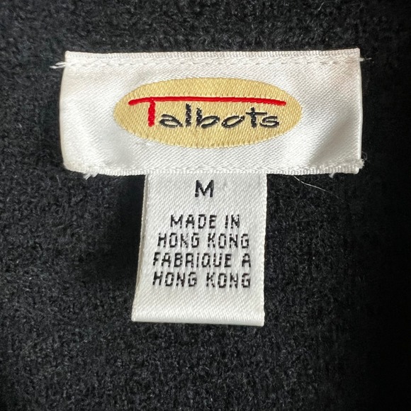 VTG Talbots Womens Cardigan Sweater Jacket Black 100% Wool Button Front  M - Picture 3 of 10